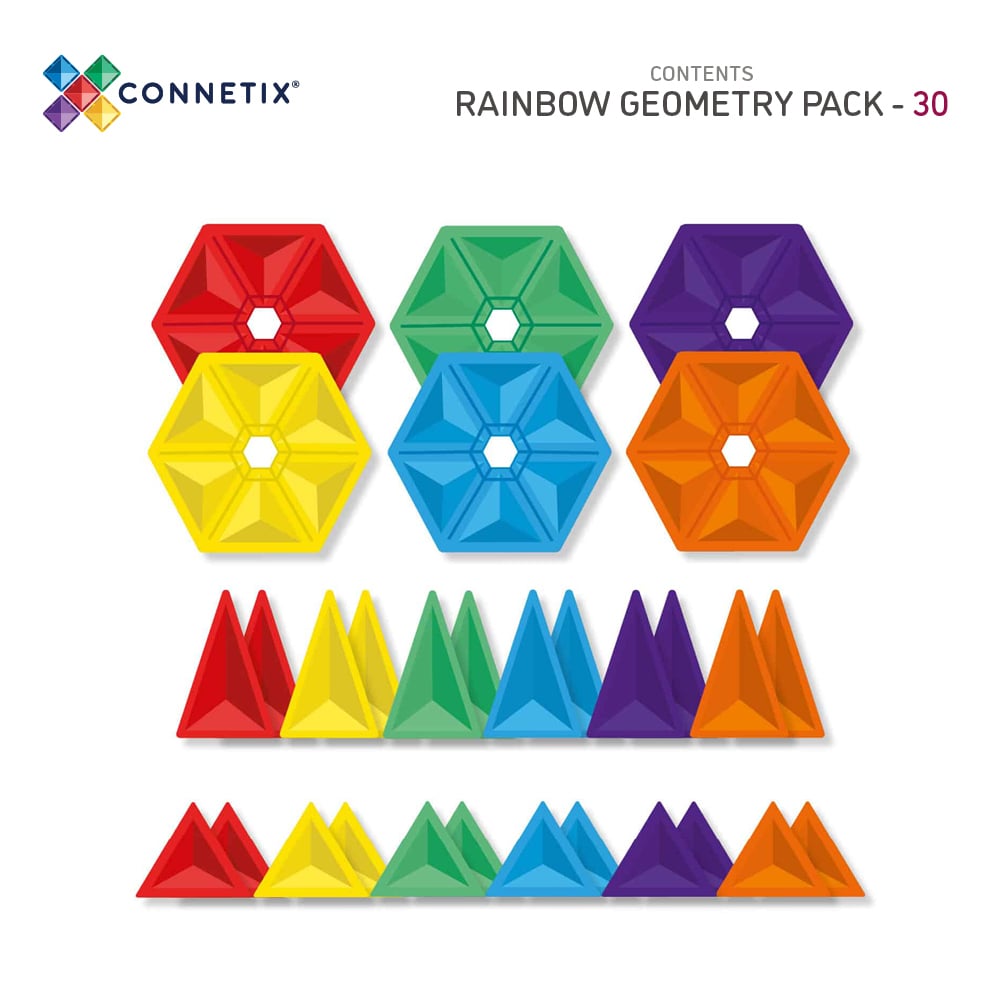 Connetix Magnetic Tiles 30 Piece Geometric Pack